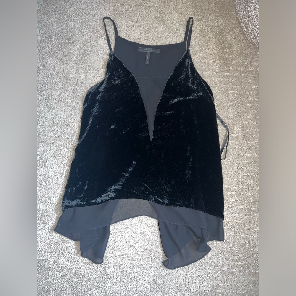 BCBGMAXAZRIA Lyssa Velvet High/Low Tank
